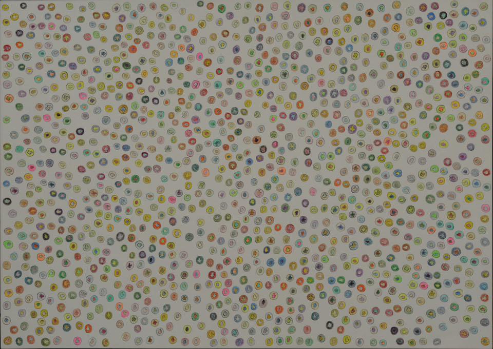 (写真について)「くらげの大群」/270×380mm/紙に鉛筆、色鉛筆/2008年/日本財団所蔵