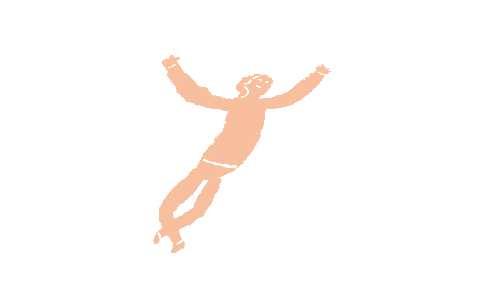 【イラスト】両手を広げて跳んでいるピンクの人。足はクロスさせていて、解き放たれたかのような表情をしている。