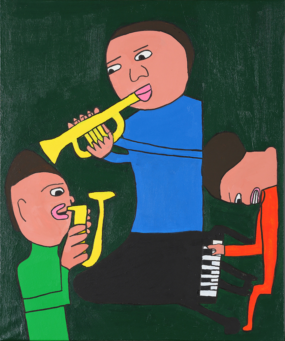 【絵】楽器を演奏している3人のミュージシャン