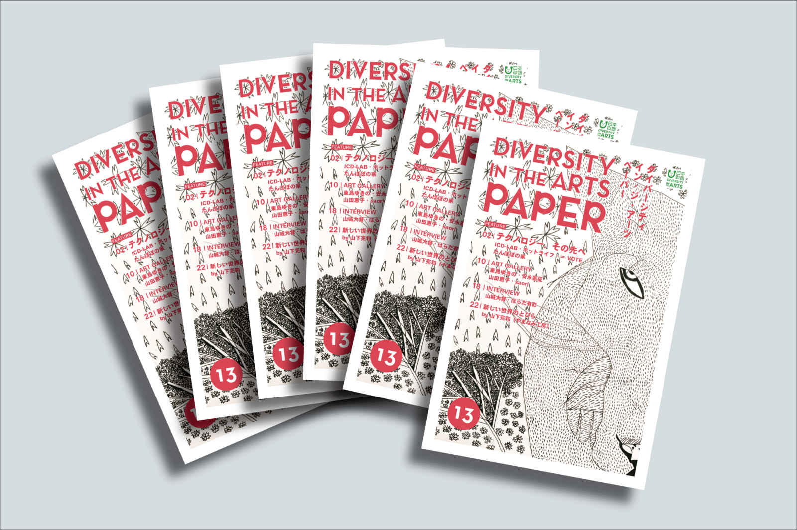 【画像】DIVERSITY IN THE ARTS PAPER 13が何冊も重なり合っている