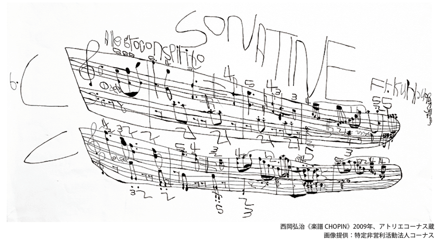 西岡弘治さんの作品「楽譜ショパン」