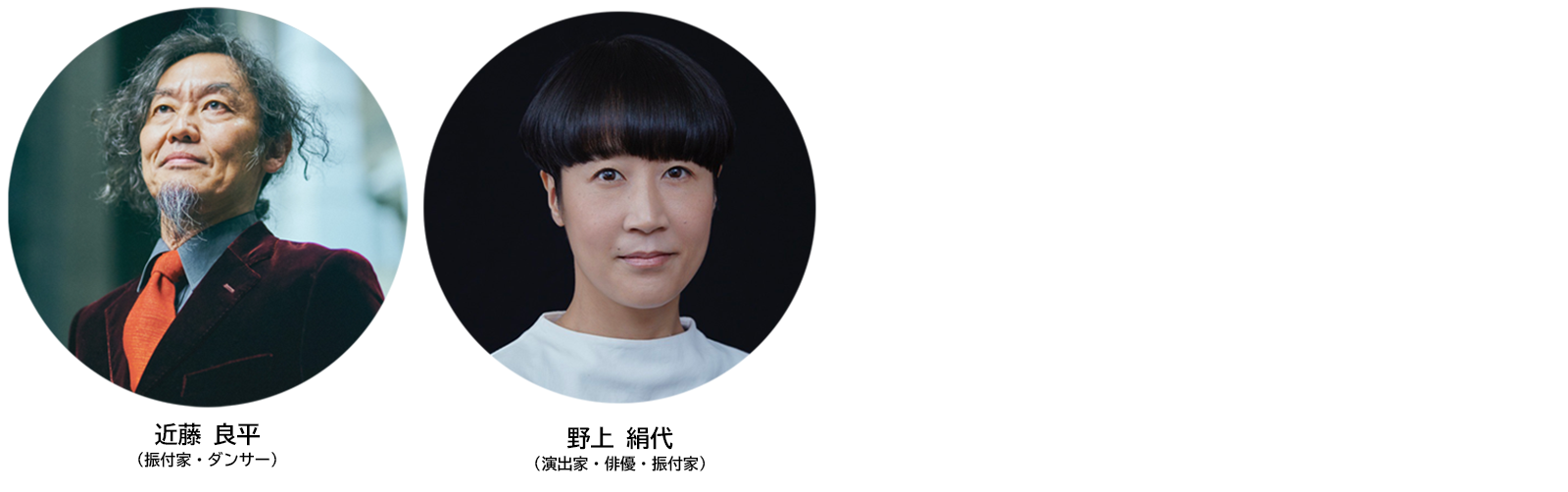 【写真】近藤良平（振付家・ダンサー）野上絹代（演出家・俳優・振付家）