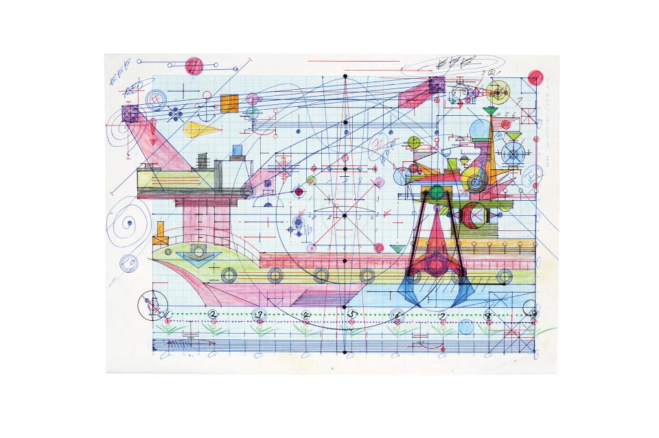 【作品画像】山崎 健一《クレーン船 》制作年不詳